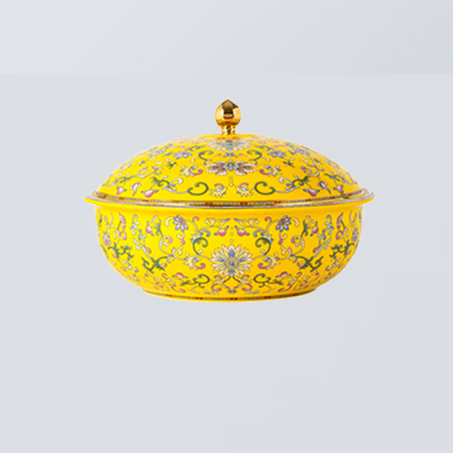 盛世如意國韻黃大湯碗